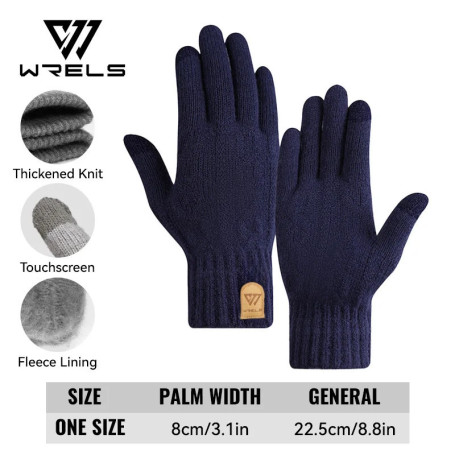 WRELS Winter Gloves Knit Gloves for Men Women Touch Screen Warm Running with Thermal Soft Knit Lining Glove for Running Driving
