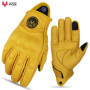 Vinatge Goatskin Motorcycle Gloves Summer Men Yellow Retro Leather Motorcyclist Guantes Motorbike Motocross Glove M-XXL