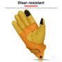 Vinatge Goatskin Motorcycle Gloves Summer Men Yellow Retro Leather Motorcyclist Guantes Motorbike Motocross Glove M-XXL