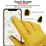 Vinatge Goatskin Motorcycle Gloves Summer Men Yellow Retro Leather Motorcyclist Guantes Motorbike Motocross Glove M-XXL