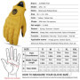 Vinatge Goatskin Motorcycle Gloves Summer Men Yellow Retro Leather Motorcyclist Guantes Motorbike Motocross Glove M-XXL