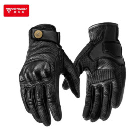 Motowolf Summer Motorcycle Gloves Leather Moto Motocross Glove Breathable Motorbike Full Finger Touch Screen Gloves Men