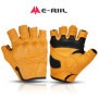 Perforated Motorcycle Half Finger Gloves Men's Motorcycle Leather Gloves Summer Moto Gloves Fingerless Breathable Racing Gloves