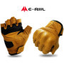 Perforated Motorcycle Half Finger Gloves Men's Motorcycle Leather Gloves Summer Moto Gloves Fingerless Breathable Racing Gloves
