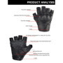 Perforated Motorcycle Half Finger Gloves Men's Motorcycle Leather Gloves Summer Moto Gloves Fingerless Breathable Racing Gloves