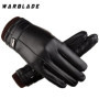 Hot Men's Luxurious PU Leather Winter Driving Warm Gloves Cashmere Tactical gloves Black Drop Shipping High Quality WBL