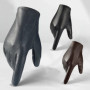 2023 Men's Genuine Leather Gloves Sheepskin Fashion Driving Riding Gloves Hollow Breathable Thin Mitten For Male