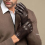 2023 Men's Genuine Leather Gloves Sheepskin Fashion Driving Riding Gloves Hollow Breathable Thin Mitten For Male