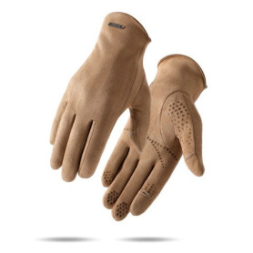 Winter Gloves Suede Fleece Lined Thickened Touchscreen Windproof Waterproof Thermal Men Women for Outdoor Cycling Driving