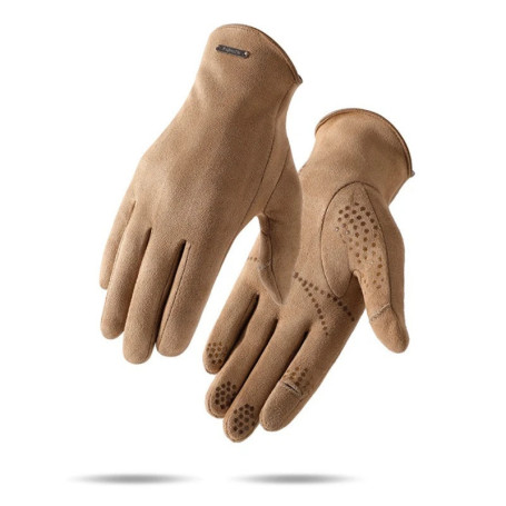 Winter Gloves Suede Fleece Lined Thickened Touchscreen Windproof Waterproof Thermal Men Women for Outdoor Cycling Driving