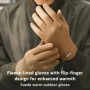 Winter Gloves Suede Fleece Lined Thickened Touchscreen Windproof Waterproof Thermal Men Women for Outdoor Cycling Driving