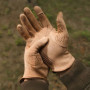 Motorcycle Thermal Leather Anti-Slip Gloves Men Leather Full Finger Mittens Elastic Winter Warm Gardening Wear-resistant Gloves