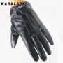 Fashion Men Women Winter PU Leather Gloves Luxurious Cashmere Warm Driving Gloves Black Touch Screen Waterproof Gloves Mittens