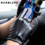 Fashion Men Women Winter PU Leather Gloves Luxurious Cashmere Warm Driving Gloves Black Touch Screen Waterproof Gloves Mittens