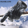 Fashion Men Women Winter PU Leather Gloves Luxurious Cashmere Warm Driving Gloves Black Touch Screen Waterproof Gloves Mittens