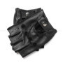 Men Genuine Leather Half-finger Gloves Male Cycling Sports Sheepskin Short Thin Mittens Homber White Red Punched Unlined Luvas