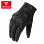 Motowolf Leather Motorcycle Gloves Men Summer Moto Gloves Full Finger Perforated Retro Racing Gloves For Motocross Riding