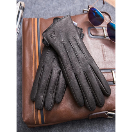 Men's Genuine Leather Gloves - Winter Sheepskin & Deerskin Insulated Outdoor Gloves, Warm Christmas Gift 56-64cm
