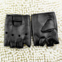 Men's Women's Punk Hip-Hop Half-Finger Gloves Artificial Leather Fingerless Mittens for Driving, Motorcycle & Performance