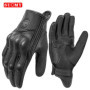 Leather Motorcycle Gloves Men Women Touch Screen Motorcyclist Riding Gloves Retro Breathable Motorbike Motocross Gloves Yellow