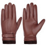 BISON DENIM Men's 100 Sheepskin Leather Gloves High Quality Cashmere Lined Touchscreen Full Finger Mittens Winter Warm Gloves