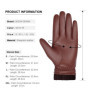 BISON DENIM Men's 100 Sheepskin Leather Gloves High Quality Cashmere Lined Touchscreen Full Finger Mittens Winter Warm Gloves