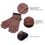 BISON DENIM Men's 100 Sheepskin Leather Gloves High Quality Cashmere Lined Touchscreen Full Finger Mittens Winter Warm Gloves