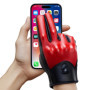 Retro Red Leather Motorcycle Gloves Men Women Breathable Perforated Motorbike Racing Gloves Touch Screen Motocross