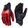 Retro Red Leather Motorcycle Gloves Men Women Breathable Perforated Motorbike Racing Gloves Touch Screen Motocross