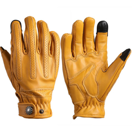 BOONJOVIA Men's Genuine Leather Gloves Motorcycle Driving Gloves Touchscreen All Season Wear for Sports