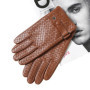 Leather Knitted Gloves Men British Business Casual Hand-Woven Genuine sheepskin Mittens Male Autumn Warm High-End Thin Luvas