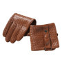 Leather Knitted Gloves Men British Business Casual Hand-Woven Genuine sheepskin Mittens Male Autumn Warm High-End Thin Luvas