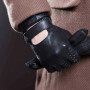 Winter Men Genuine Leather Gloves Touch Screen High Quality Black Wrist Breathable Sheepskin Driving Short Design Glove G581