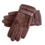 NewMen's Classical 100 Real Suede Leather Goat Skin Winter Warm Fashion Motorcycle Driving Riding Touch Screen Short Gloves