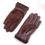 NewMen's Classical 100 Real Suede Leather Goat Skin Winter Warm Fashion Motorcycle Driving Riding Touch Screen Short Gloves
