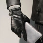 Genuine Leather Gloves For Men Male Sheepskin Touch Screen Winter Warm Windproof Mittens Driving Cycling Motorcycle Men's Gloves