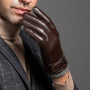 Genuine Leather Gloves For Men Male Sheepskin Touch Screen Winter Warm Windproof Mittens Driving Cycling Motorcycle Men's Gloves