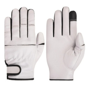 Professional Genuine Leather Work Gloves -Touchscreen Durable Cut Resistant for Mechanic Driving Riding Heavy Duty Outdoor Work