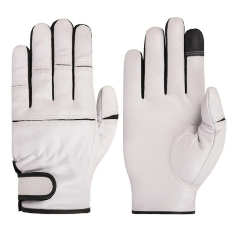 Professional Genuine Leather Work Gloves -Touchscreen Durable Cut Resistant for Mechanic Driving Riding Heavy Duty Outdoor Work