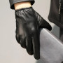 New 2022 Men Business Sheepskin Leather Gloves Winter Full Finger Touch Screen Brown Gloves Riding Motorcycle Gloves