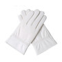 Men's Fashion Genuine Leather Winter Warm White Ceremonial Sheepskin Short Gloves Police Mittens Full Finger sporting Gloves