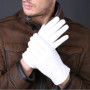 Men's Fashion Genuine Leather Winter Warm White Ceremonial Sheepskin Short Gloves Police Mittens Full Finger sporting Gloves