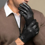 Genuine Leather Men's Gloves Warm Insulation Touchscreen Sheepskin Leather Gloves Breathable Motorcycle Gloves for Men
