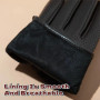 Genuine Leather Men's Gloves Warm Insulation Touchscreen Sheepskin Leather Gloves Breathable Motorcycle Gloves for Men