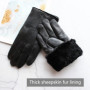 Winter Thickened Warm Leather Gloves Men Enlarged Sheepskin Fur Lining Outdoor Wind and Cold Resistant Motorcycle Riding