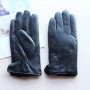 Winter Thickened Warm Leather Gloves Men Enlarged Sheepskin Fur Lining Outdoor Wind and Cold Resistant Motorcycle Riding
