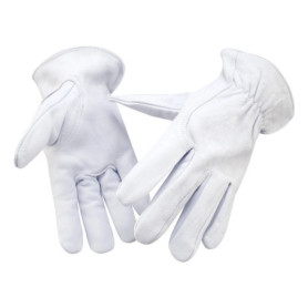 XYEHS 1 Pair Durable Goatskin Leather General Safety Work Gloves For Truck Driving/Warehouse/Gardening/Farm/Construction