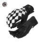SFK Black&white Motorcycle Gloves Chessboard Design Summer Mesh Breathable Real Leather Anti-slip Wear-resistant Riding Gears
