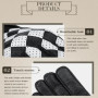 SFK Black&white Motorcycle Gloves Chessboard Design Summer Mesh Breathable Real Leather Anti-slip Wear-resistant Riding Gears