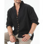 Fat and large jacquard hollow out short sleeved shirt for men, casual and loose fit, cool and stylish shirt, personalized men's